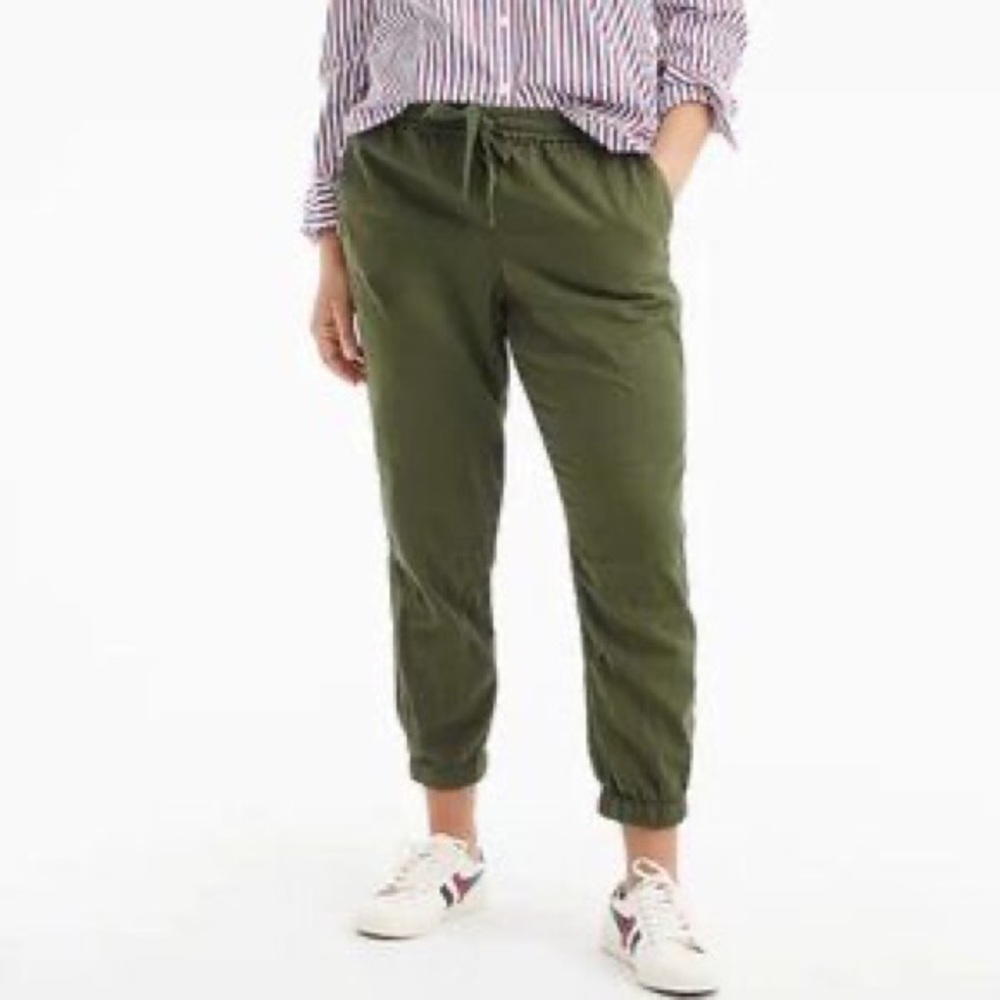 J. Crew Point Sur 100% Cotton Green Joggers